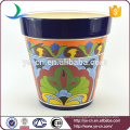 YSfp0007 Conjunto de 3 vaso de flores de cerâmica de forma redonda para varanda